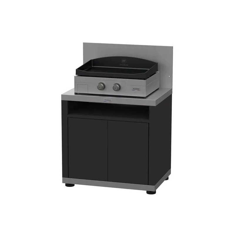 Meuble cuisson cuisine extérieure avec tablette - 80 x 55 cm - inox duo Le Marquier