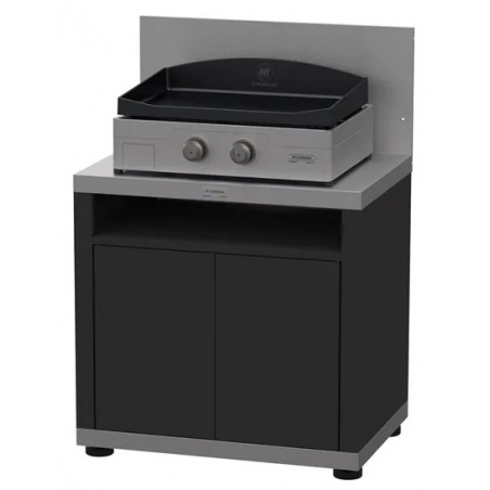 Meuble cuisson cuisine extérieure avec tablette - 80 x 55 cm - inox duo Le Marquier