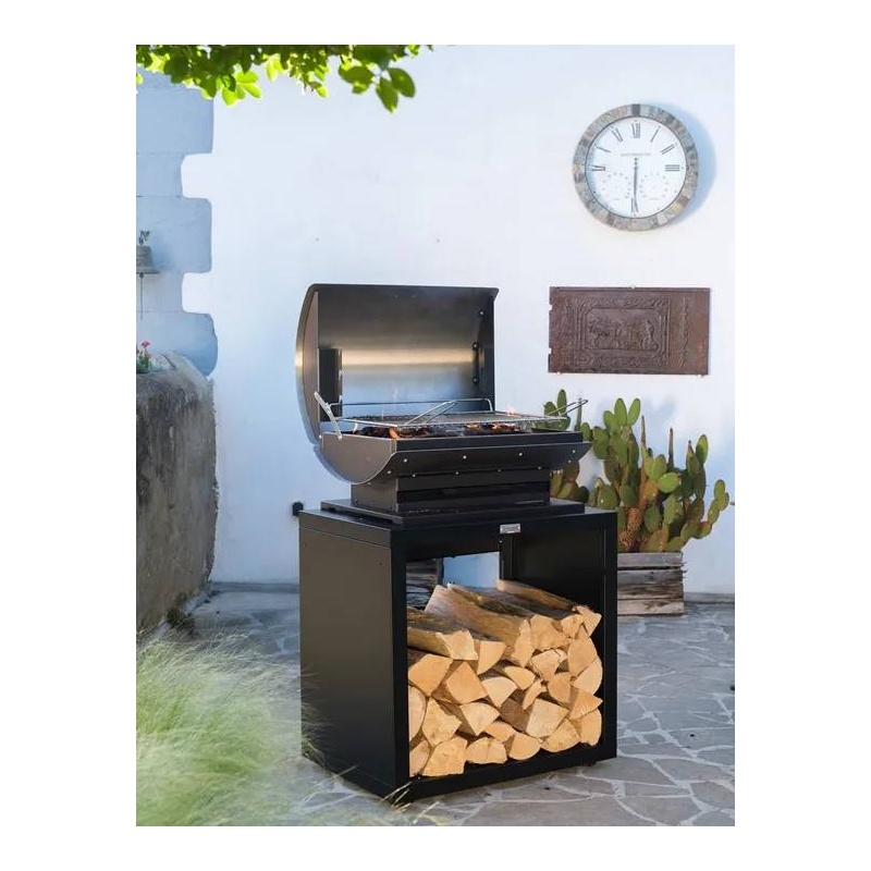 Meuble cuisson ouvert cuisine extérieure - 80 x 55 cm - noir Le Marquier