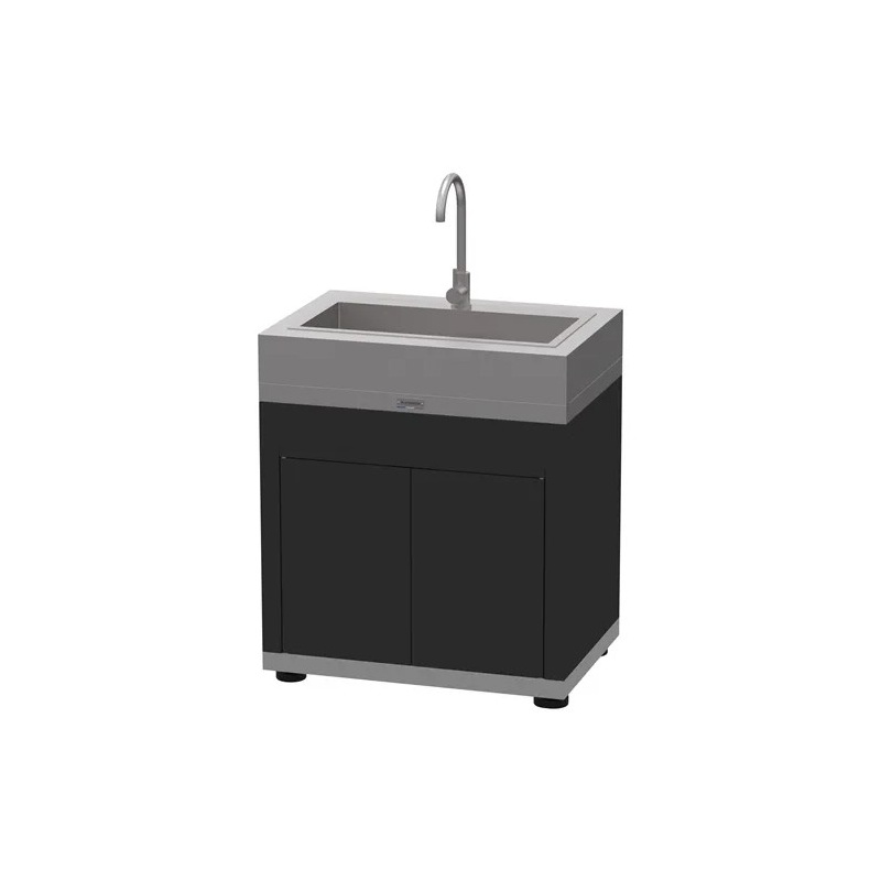 Meuble cuisine extérieure avec évier intégré - 80 x 55 cm - inox duo Le Marquier