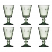Verre à pied Abeille Provence vert La Rochère - Lot de 6