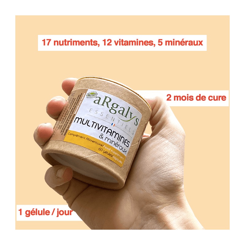 Multivitamines et minéraux - 60 gélules Argalys