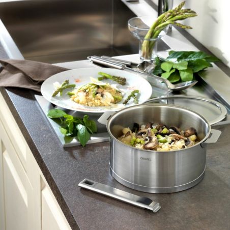 Casserole inox Cristel Strate à poignée amovible