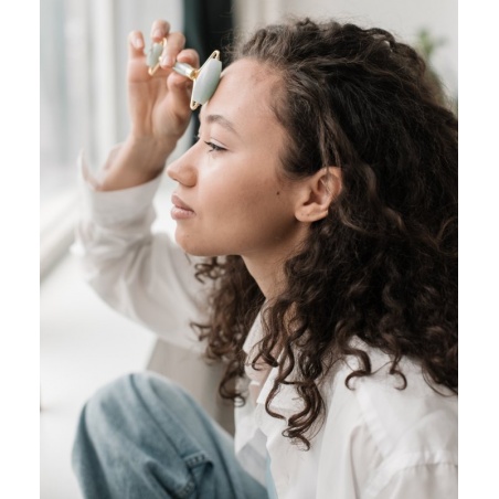 Double Rouleau de Massage Jade Verte