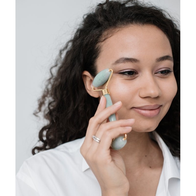 Double Rouleau de Massage Jade Verte