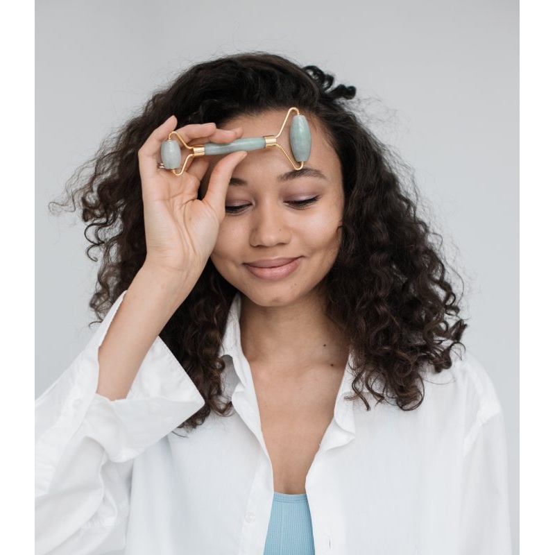 Double Rouleau de Massage Jade Verte