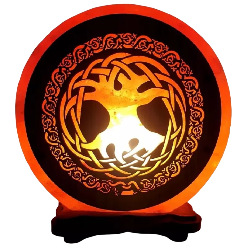Lampe de Sel Himalaya ronde Arbre de Vie Celte Esoterra
