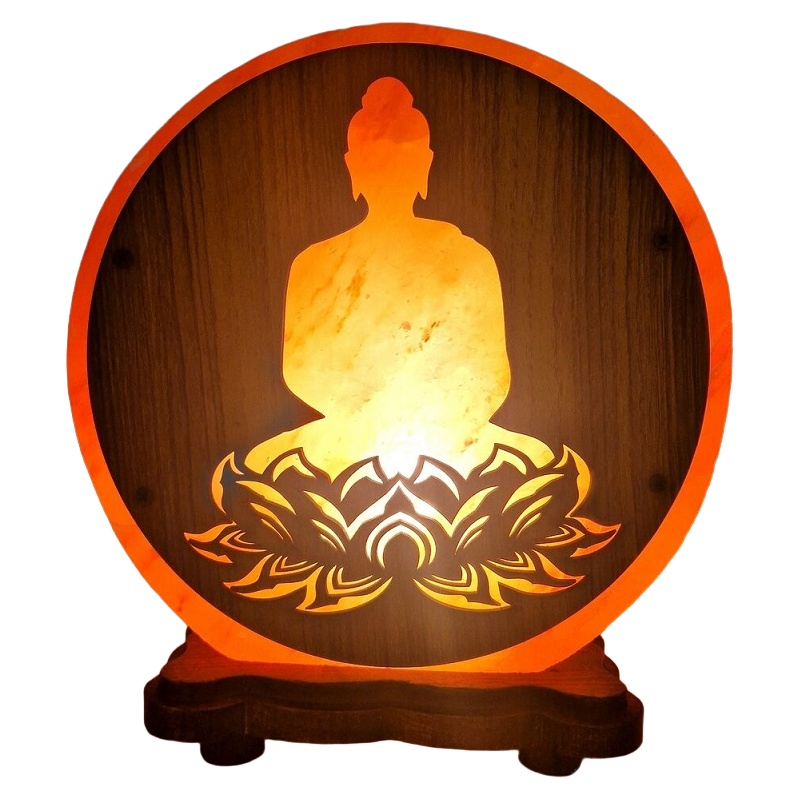Lampe de Sel Himalaya Bouddha Lotus Esoterra