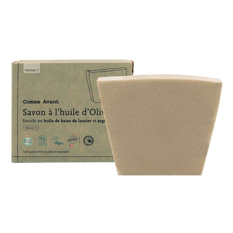 Savon à l'huile d'olive enrichi en baie de laurier et argile verte Comme Avant