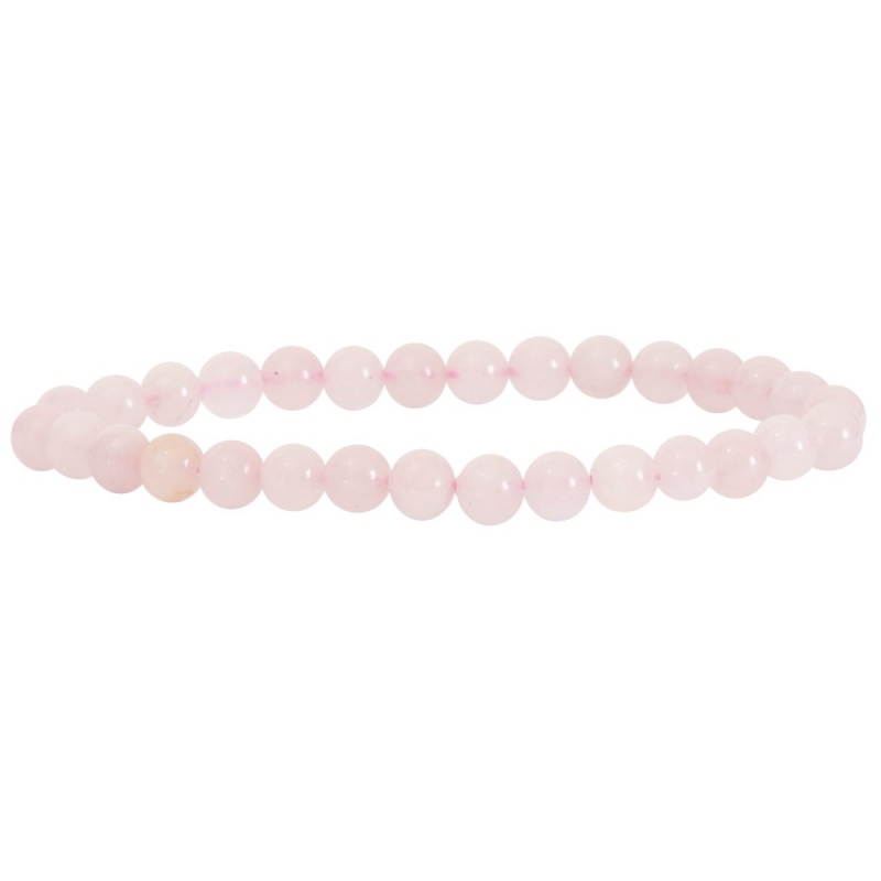 Bracelet quartz rose 6mm pierres naturelles