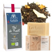 Duo Thé de Noël et Savon artisanal au lait de chèvre et miel de châtaignier Nouvojour