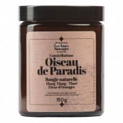 Bougie naturelle artisanale Oiseau de Paradis - Ylang-ylang, Tiaré, Fleur d'oranger - 150gr Les Âmes Sauvages