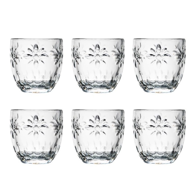 Lot de 6 verres expresso Fleurs - Troquet La Rochère