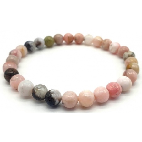 Bracelet Opale Rose - 6mm - A - 