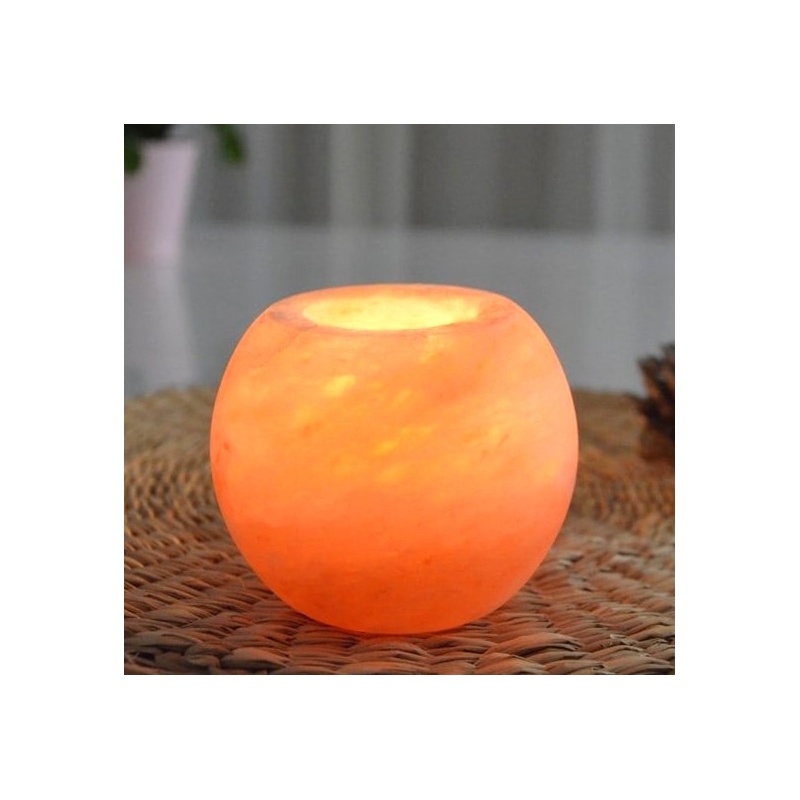 Bougeoir Cristaux de Sel rond poli Esoterra