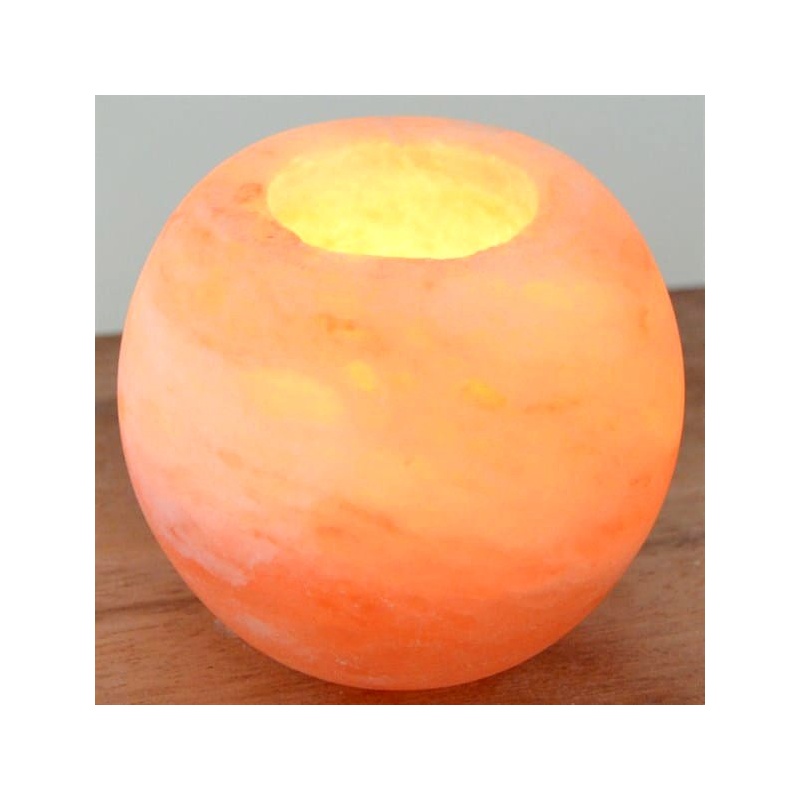 Bougeoir Cristaux de Sel rond poli Esoterra