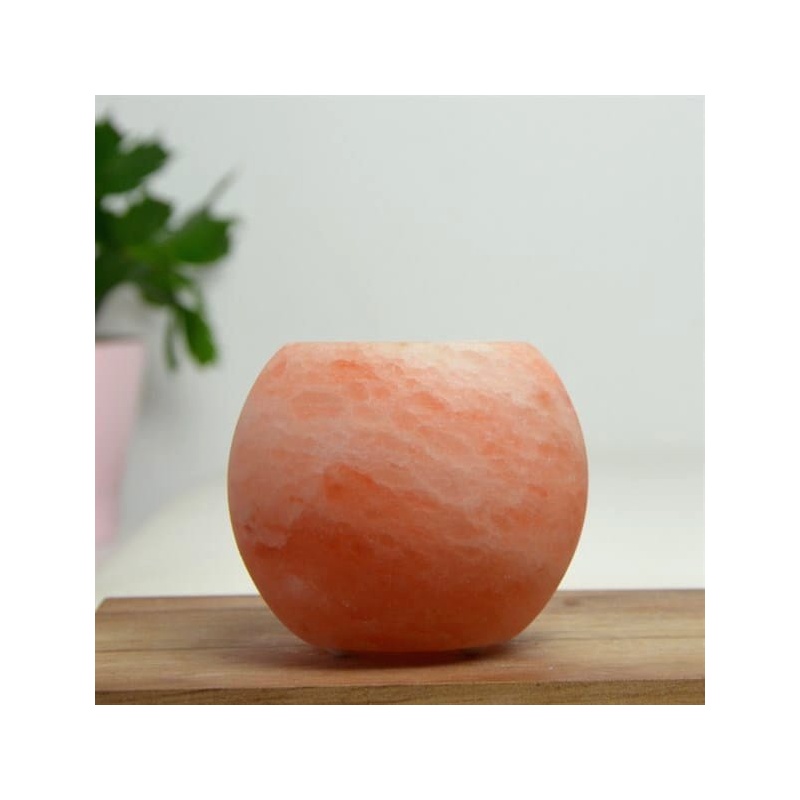 Bougeoir Cristaux de Sel rond poli Esoterra