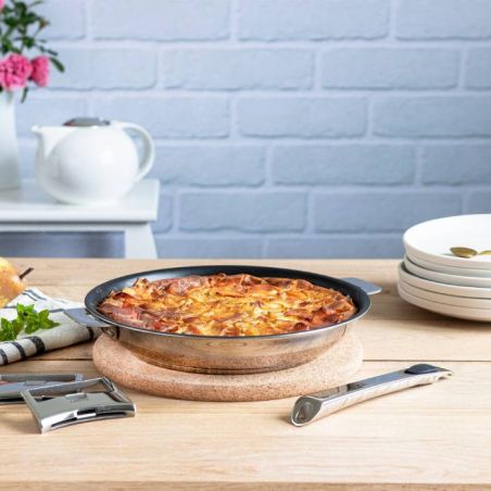 Poêle inox anti-adhésive Cristel Casteline 26 cm amovible