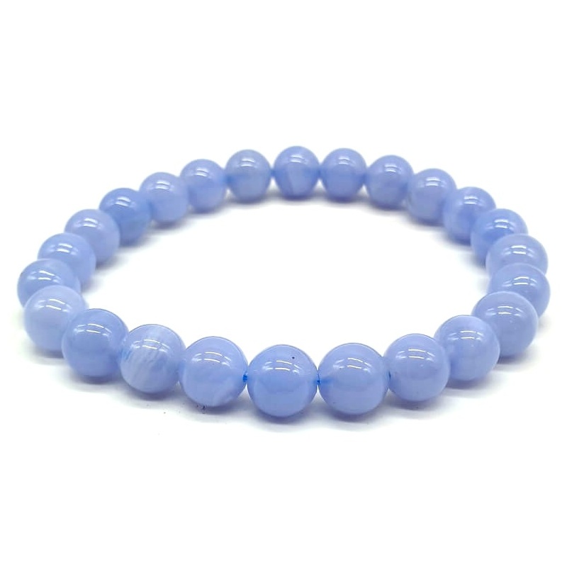 Bracelet Calcédoine bleue AA - 8mm