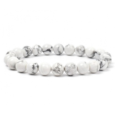 Bracelet Howlite Blanche - 8mm - 