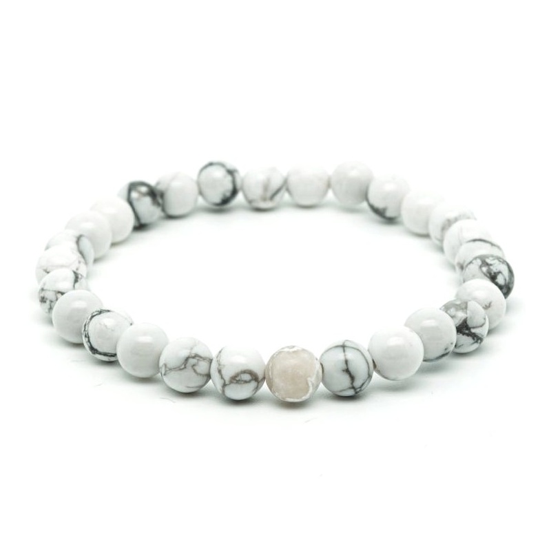 Bracelet Howlite Blanche - 6mm