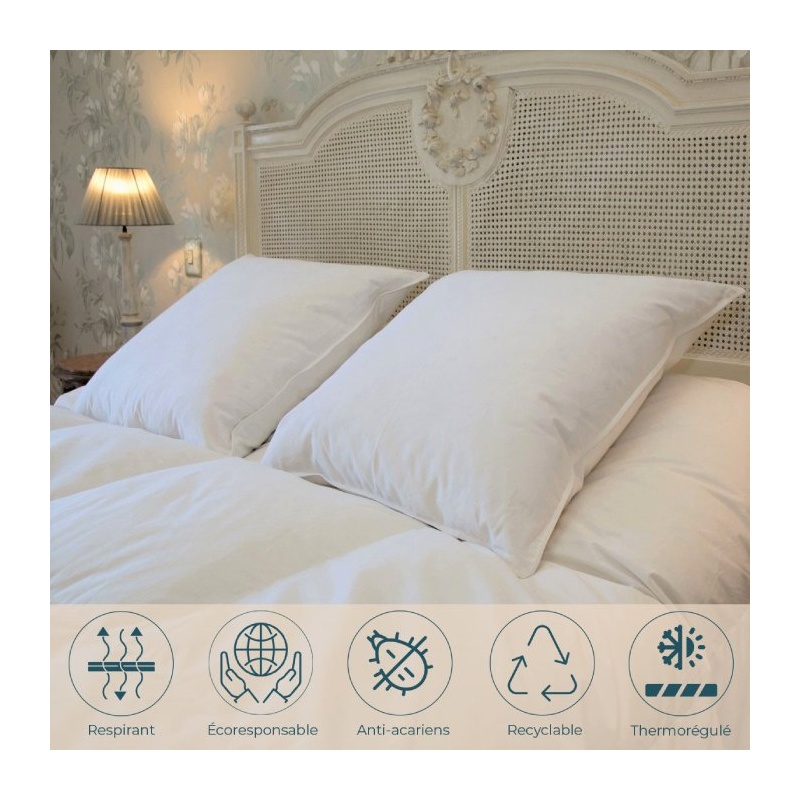 Oreiller moelleux 90% duvet - 60x60 cm Manufacture Castex