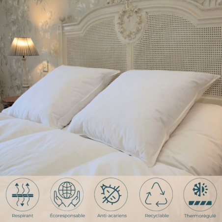 Oreiller moelleux 90% duvet - 60x60 cm Manufacture Castex