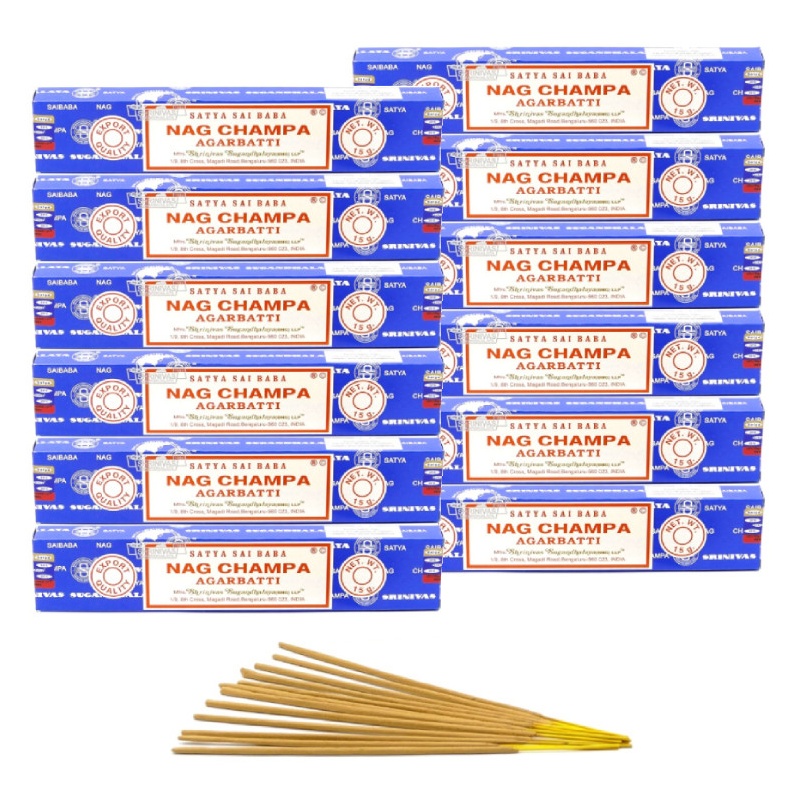 Encens Satya Nag Champa 15g - Lot de 12 boîtes 