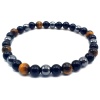 Bracelet triple protection Obsidienne, Hématite, Oeil de Tigre 6mm