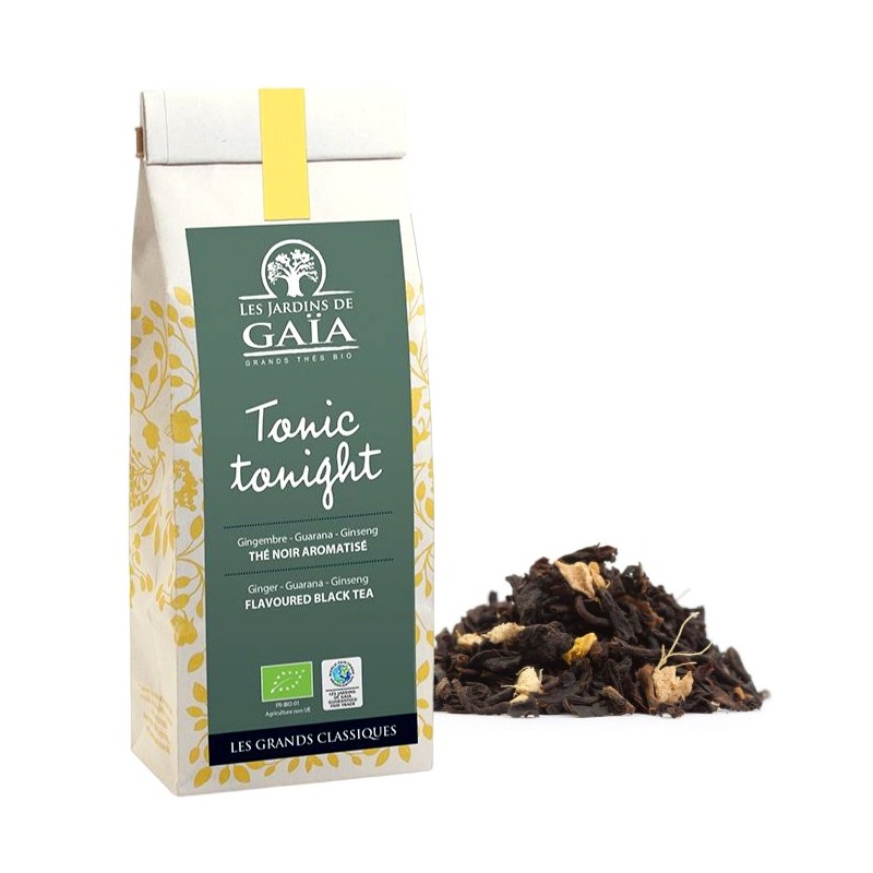 Thé noir bio Tonic Tonight - Gingembre, Gaurana, Ginseng - 100 gr Les jardins de Gaïa