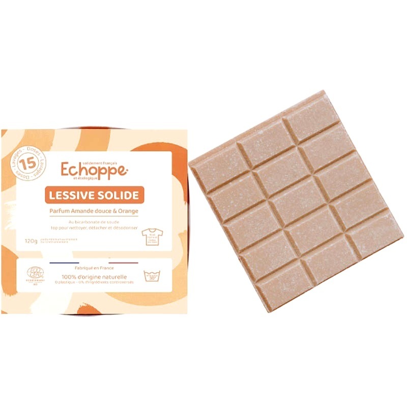 Tablettes de lessive solide Amande douce & Orange - 15 Lavages Echoppe