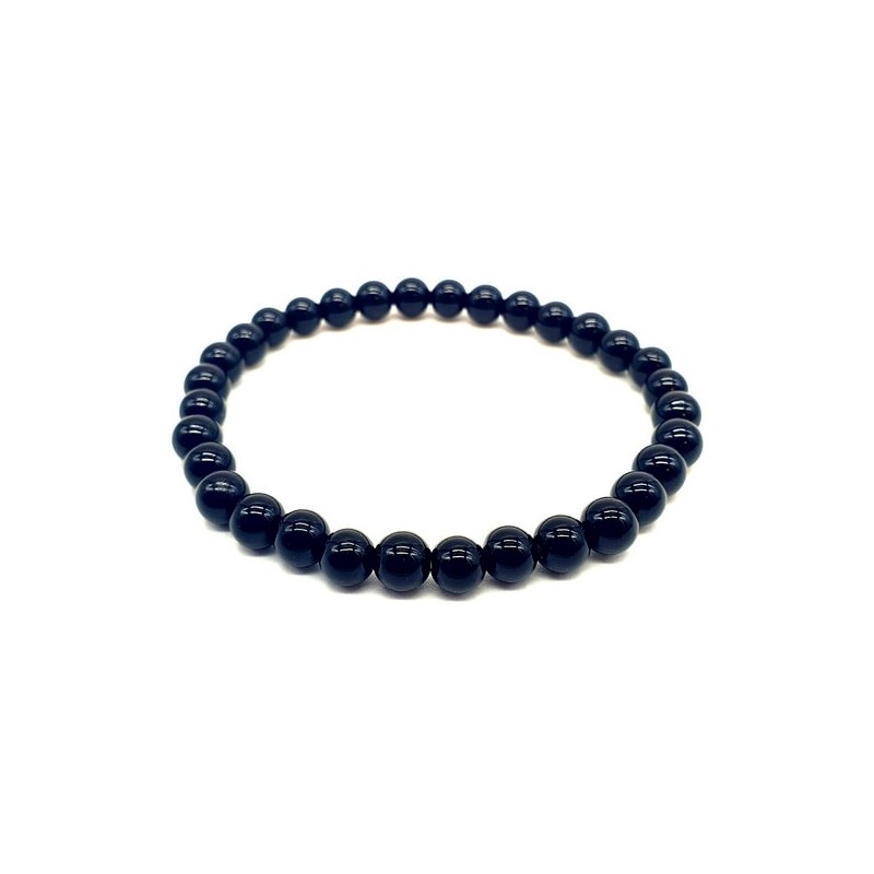 Bracelet Obsidienne noire - 6mm