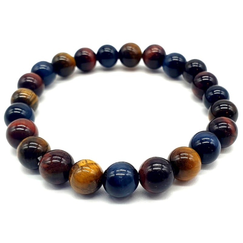 Bracelet de protection 3 œils (Tigre, Taureau, Faucon) 8mm