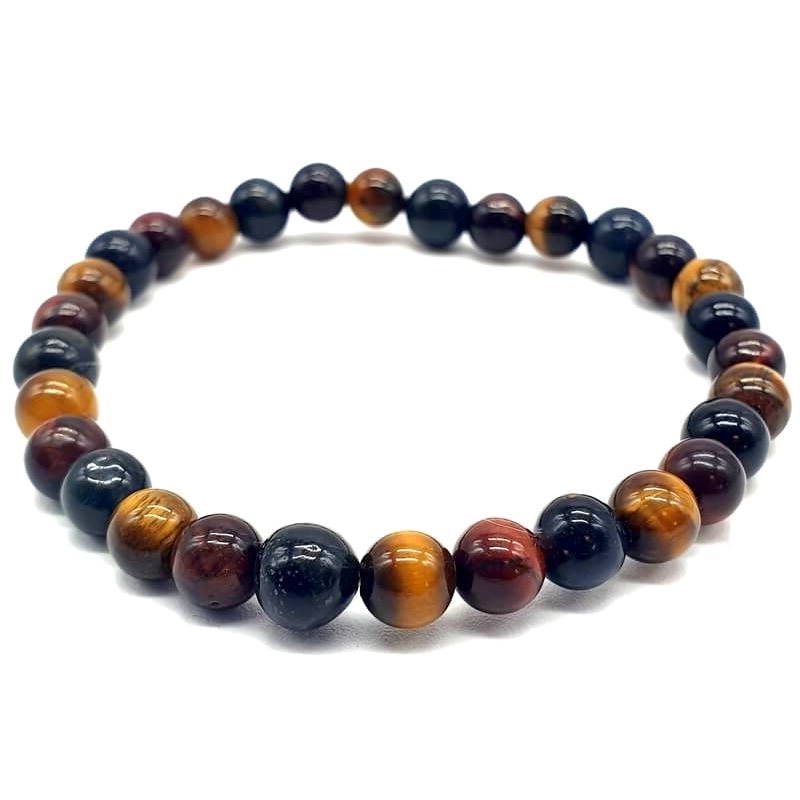 Bracelet de protection 3 œils (Tigre, Taureau, Faucon) 6mm