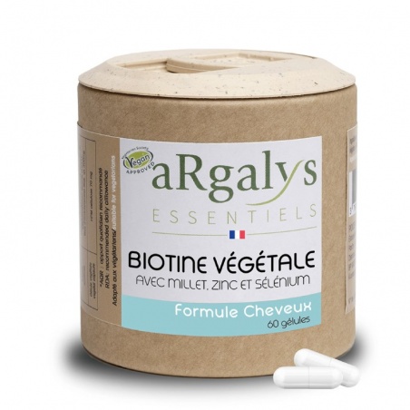 Biotine Végétale avec millet et acides aminés - 60 gélules Argalys - Argalys