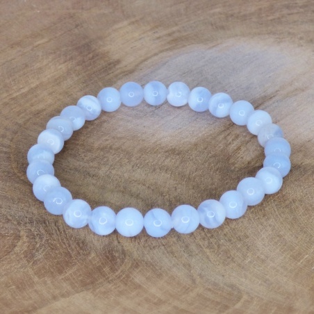 Bracelet Calcédoine bleue AA - 6mm