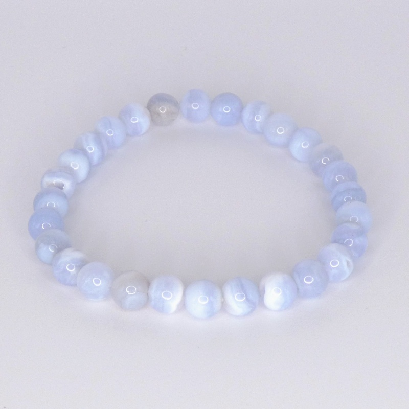 Bracelet Calcédoine bleue AA - 6mm