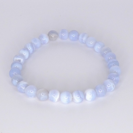 Bracelet Calcédoine bleue AA - 6mm
