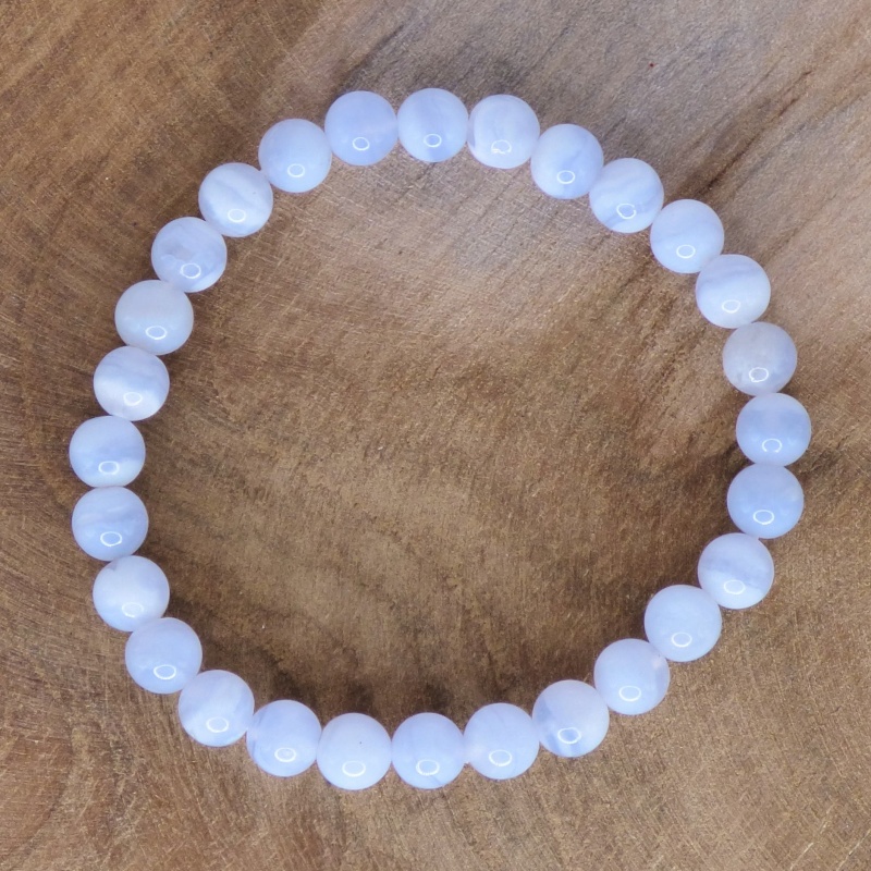 Bracelet Calcédoine bleue AA - 6mm