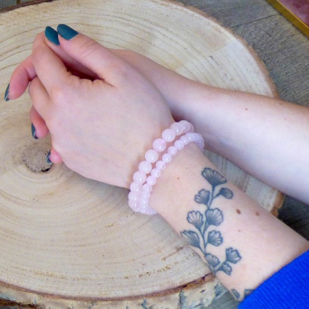 Bracelet Quartz Rose - 6mm - 