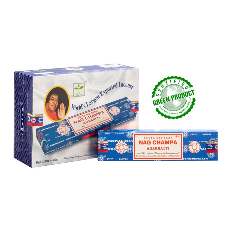 Encens Nag Champa 15g - Lot de 12 boîtes Satya