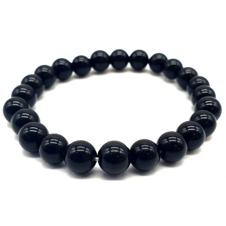 Bracelet Obsidienne noire - 8mm - 