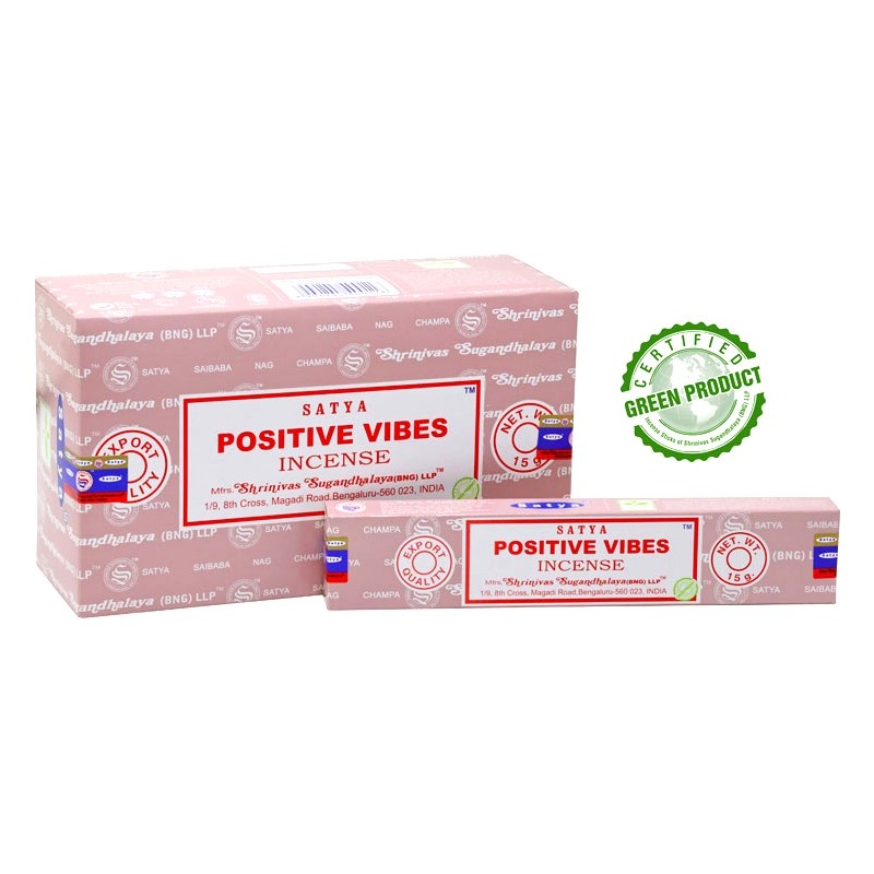 Encens Positive Vibes 15g - Lot de 12 boîtes Satya