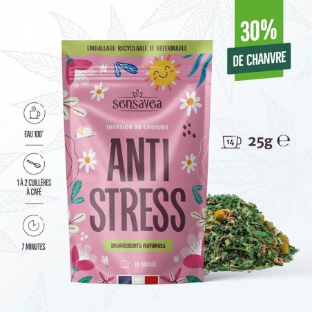Infusion Chanvre CBD Anti-Stress - 25 gr Sensavea