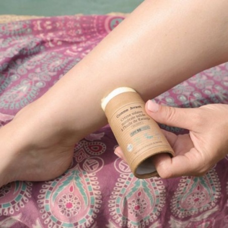 Crème solaire bio minérale solide SPF50 - Parfum Pêche Abricot Comme Avant