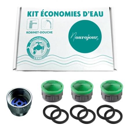 Kit économie d'eau - 3 robinets 1 douche - Eqwergy