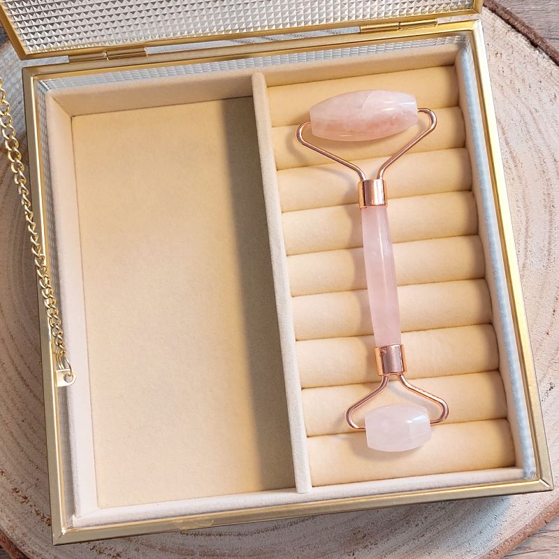 Rouleau de Massage en pierre Quartz Rose