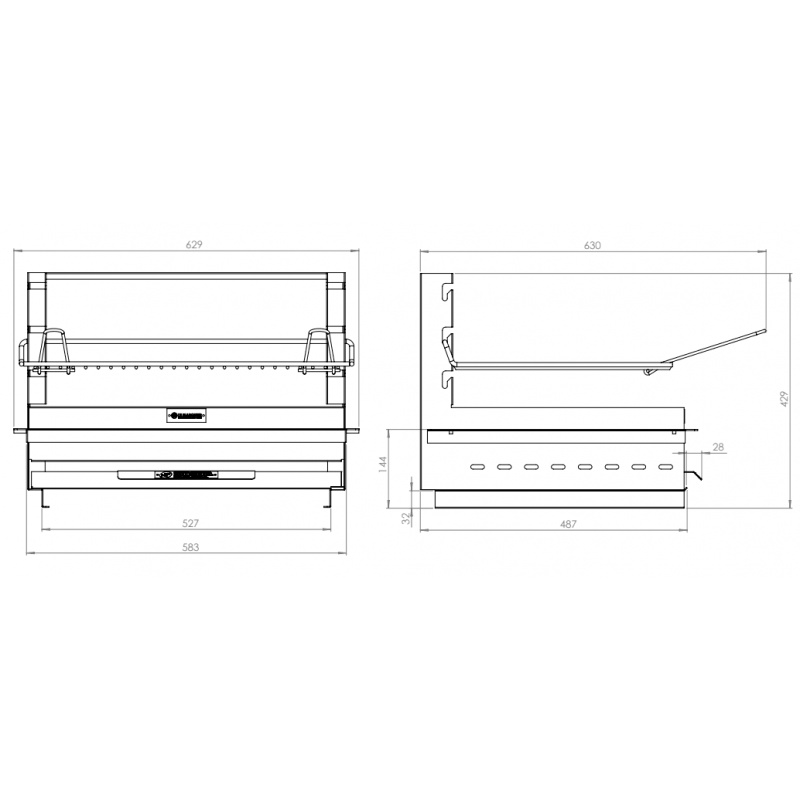 Dimensions Barbecue Montory 61x40 Le Marquier