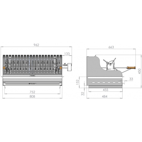 Dimensions Barbecue Irissarry inox 78x32 Le Marquier
