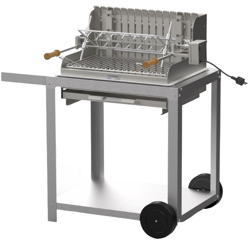 Barbecue Le Marquier Mendy inox 54x32 sur chariot 